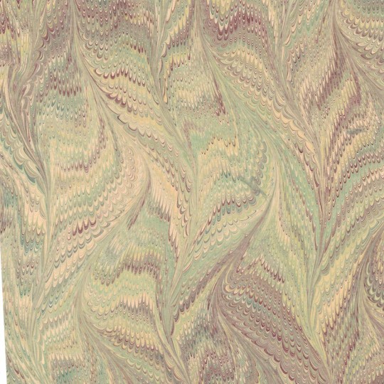 Hand Marbled Paper Butterfly Pattern in Light Green and Burgundy ~ Berretti Marbled Arts